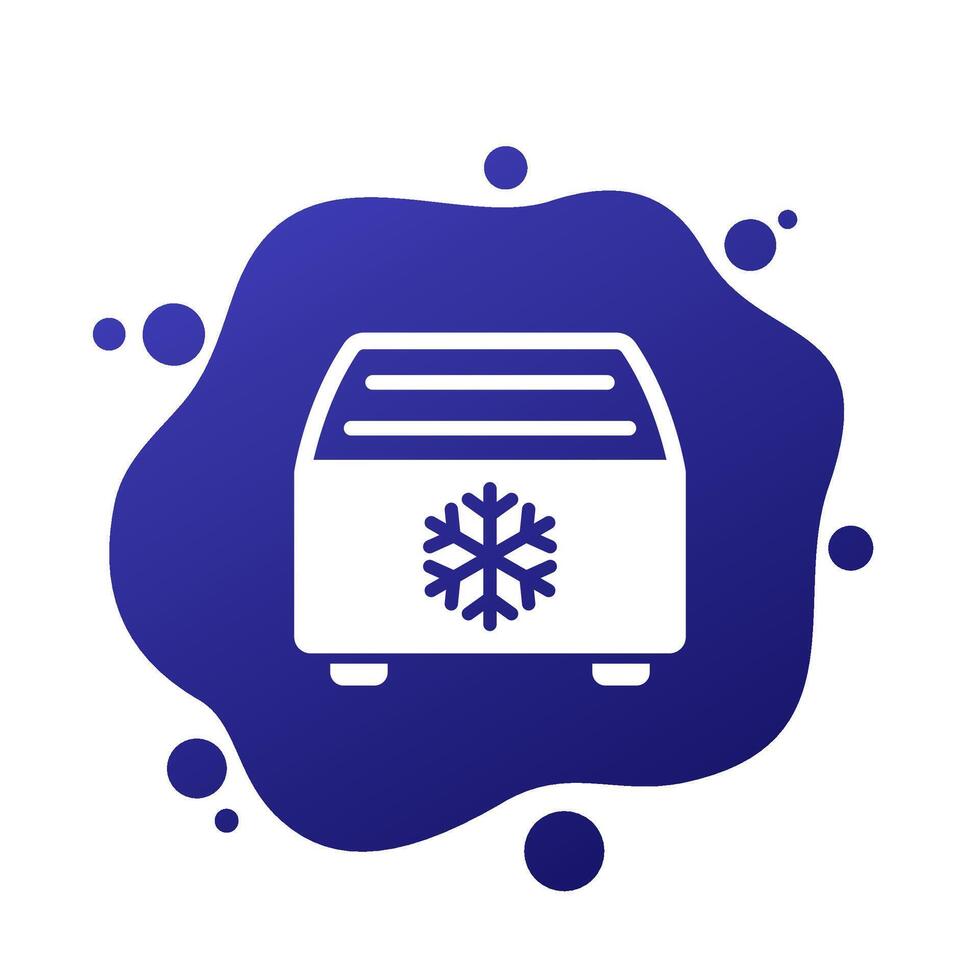 fridge or chiller icon, supermarket freezer vector
