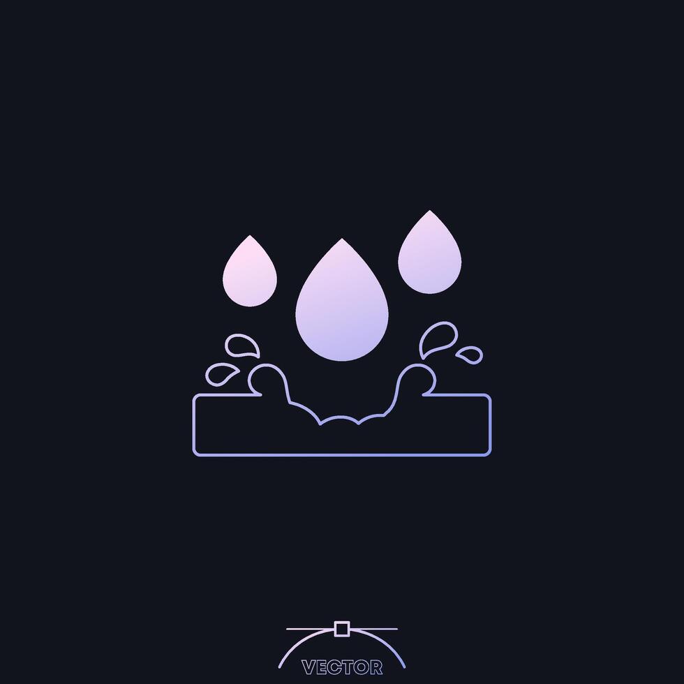 corrosive material and acid drops icon, vector