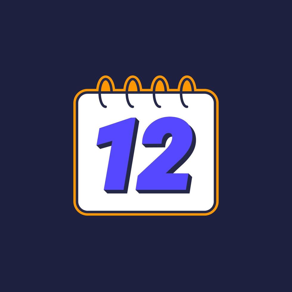 12 month icon with calendar, design vector