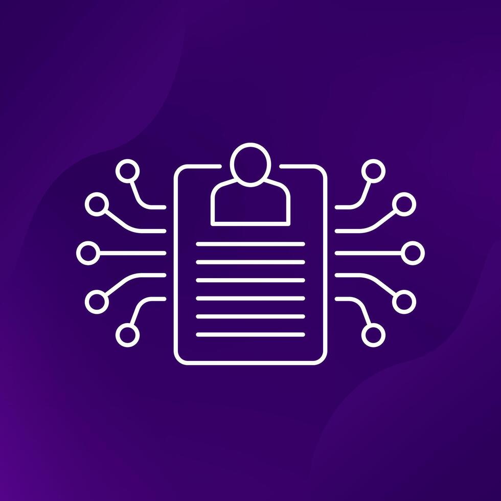collect user data icon in line design vector