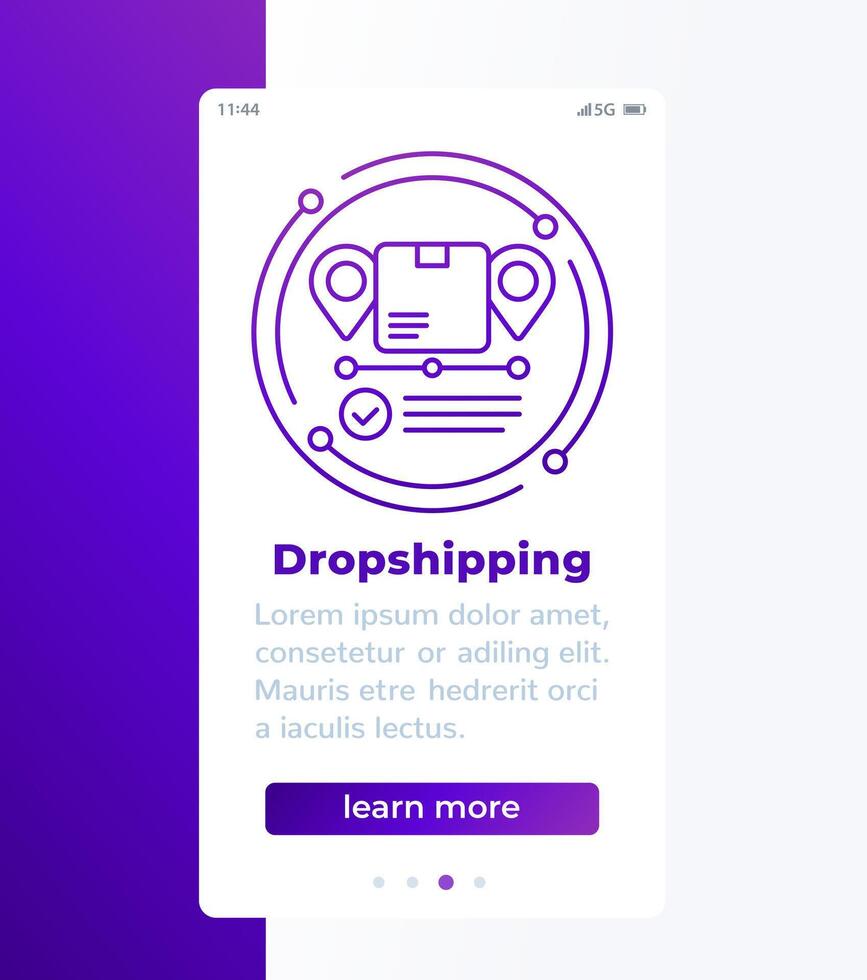 Dropshipping and order fulfillment banner with line icon vector