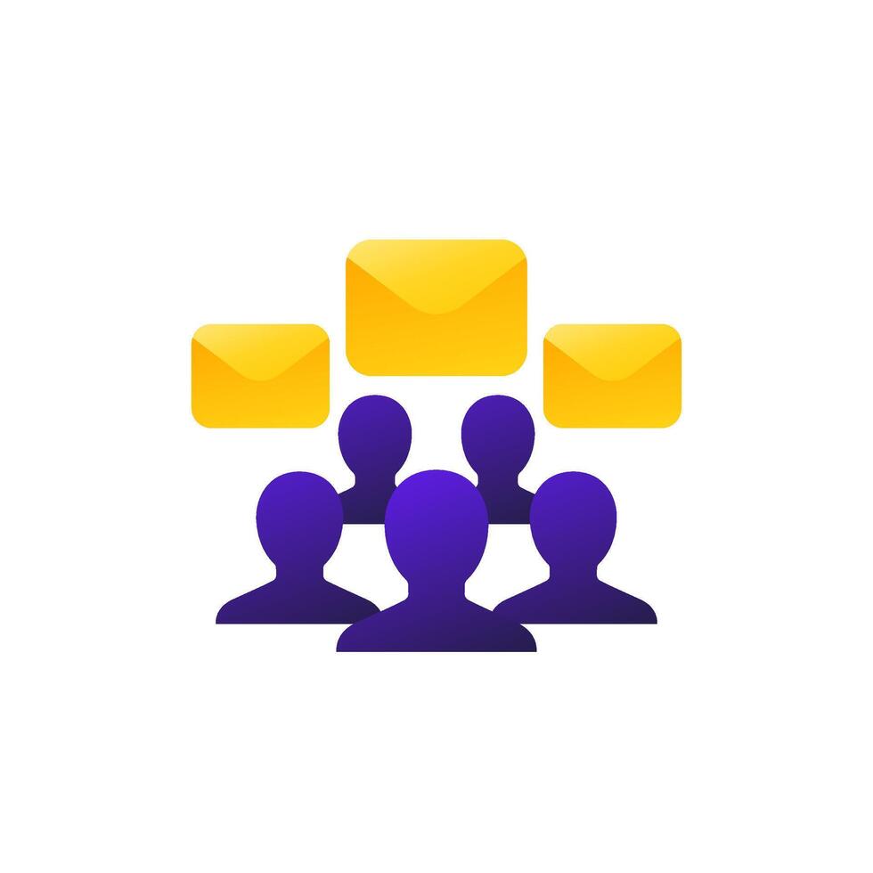 emails and people icon, Email marketing vector