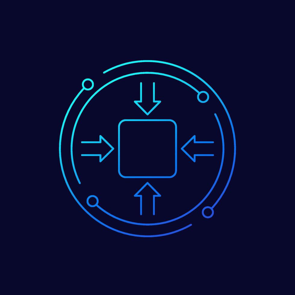 compact size icon, linear design vector