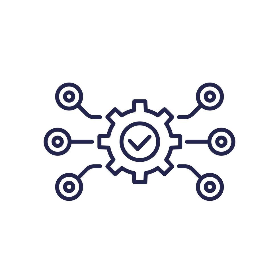 project execution line icon on white vector