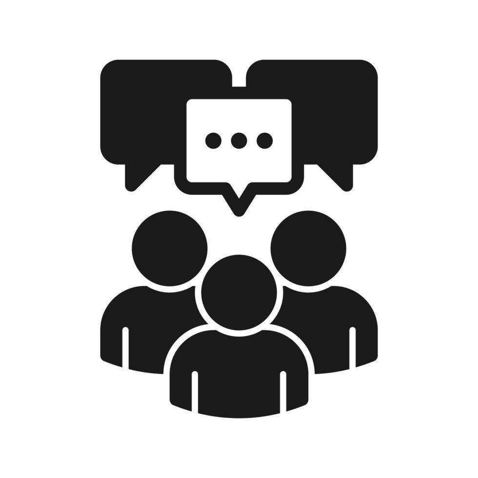 Conversation and communication icon. Meeting discussion, speech bubble, partnership or collaboration concept, working together, business people talk. vector