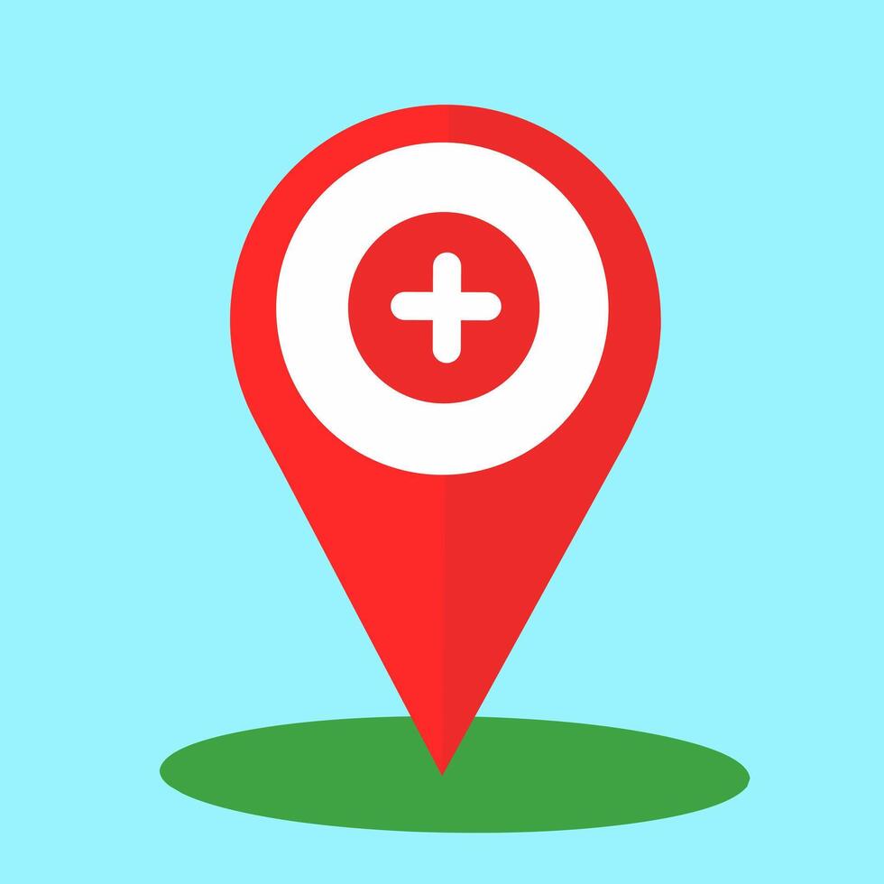 Hospital map pointer vector