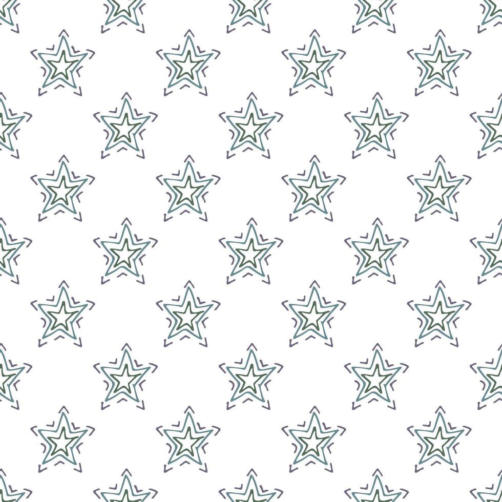 Seamless pattern with cute stars doodle for decorative print, wrapping paper, greeting cards, wallpaper and fabric vector