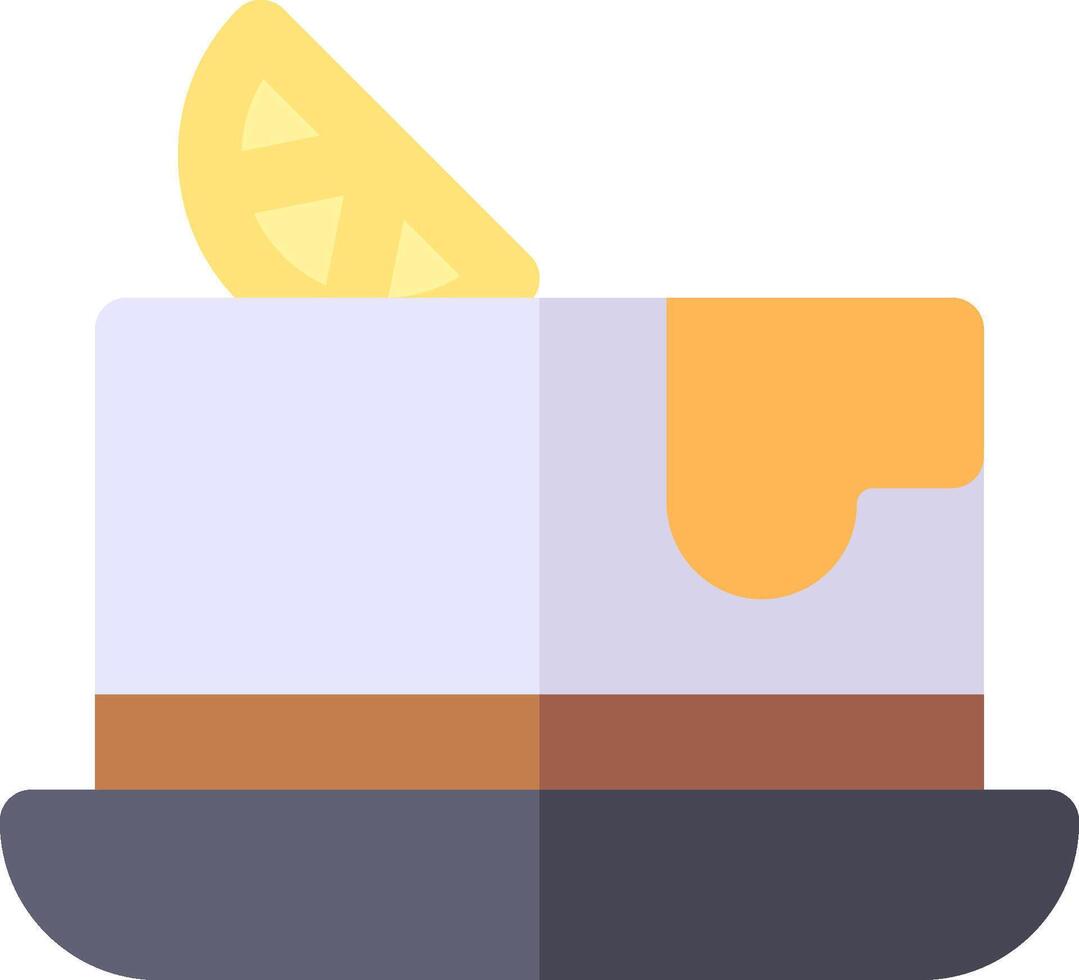 A cake with a slice of lemon on top vector