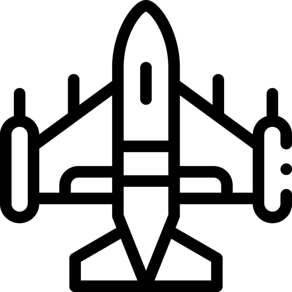 A black and white drawing of a plane vector
