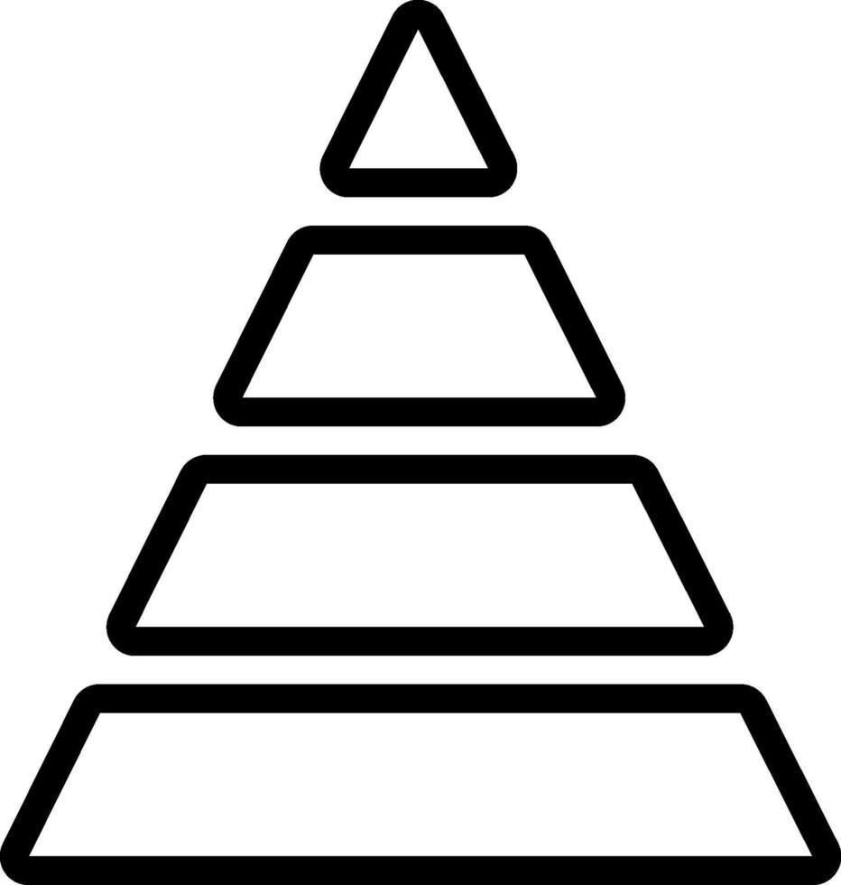 A pyramid with three sides and a top vector