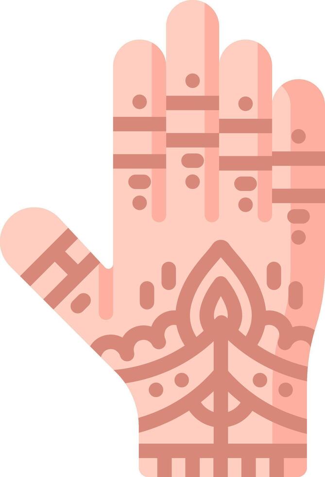 Indian henna hand icon vector