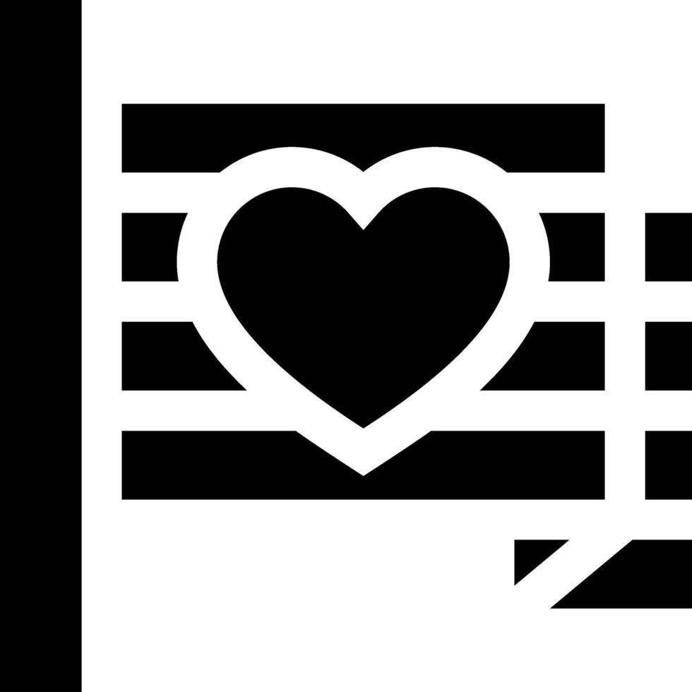 A black and white heart with a speech bubble vector