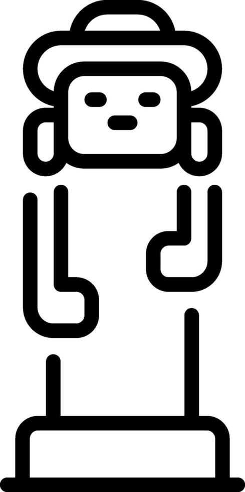 A black and white drawing of a man in a hat vector