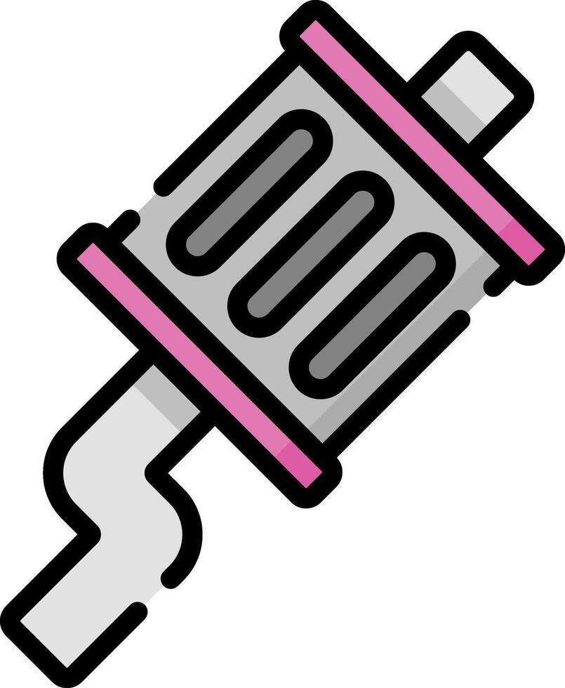 A pink and white car with a filter vector