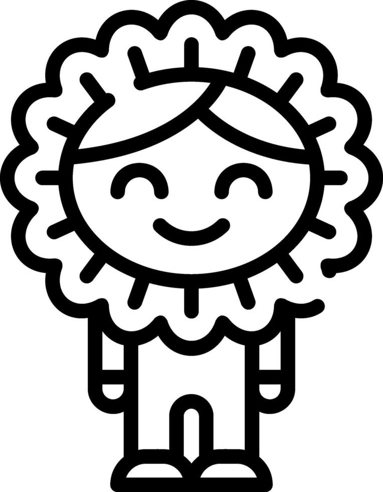 A cartoon character with a flower in his hair vector