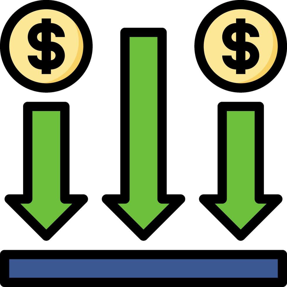 A dollar sign and arrows pointing up vector