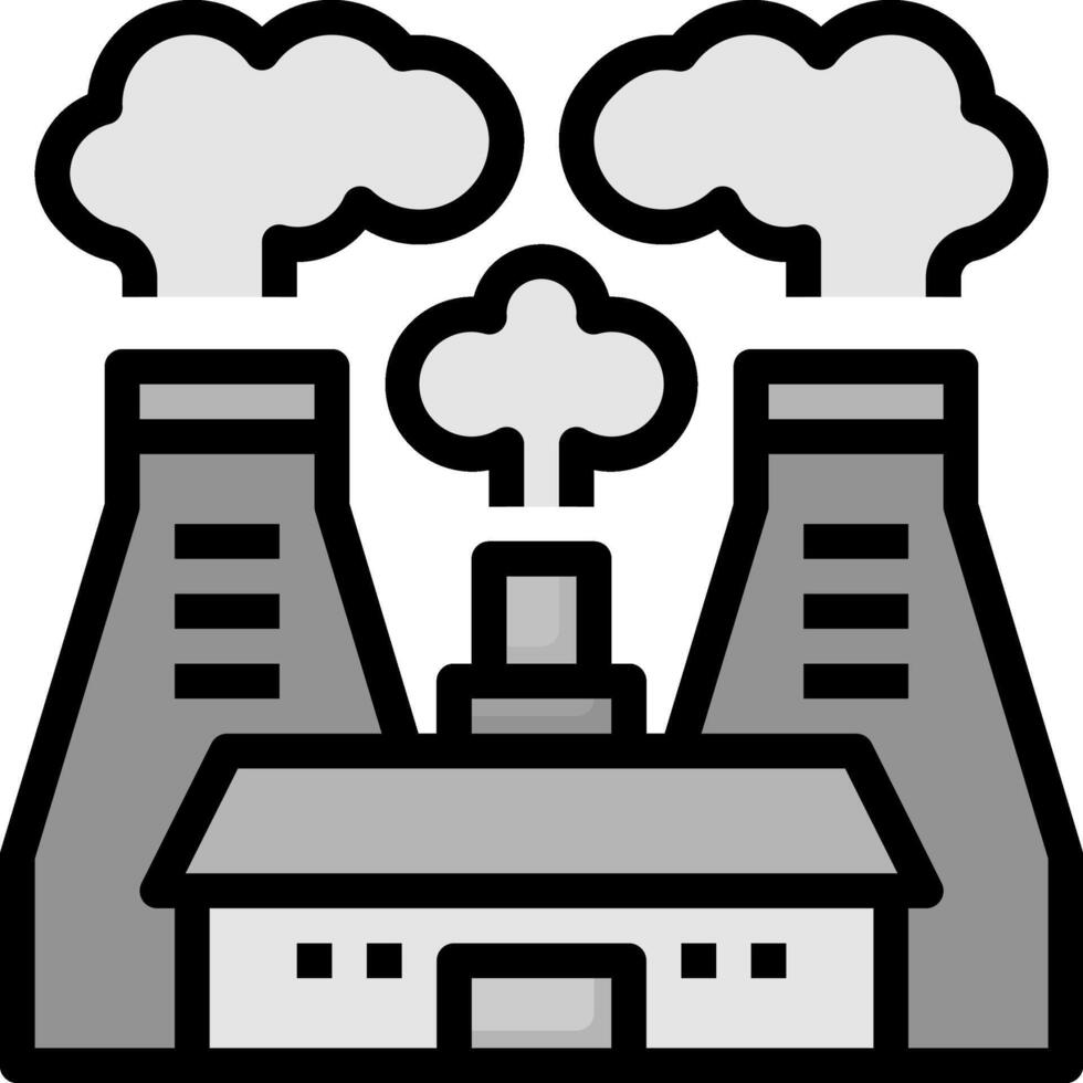 A factory with smoke coming out of the chimneys vector