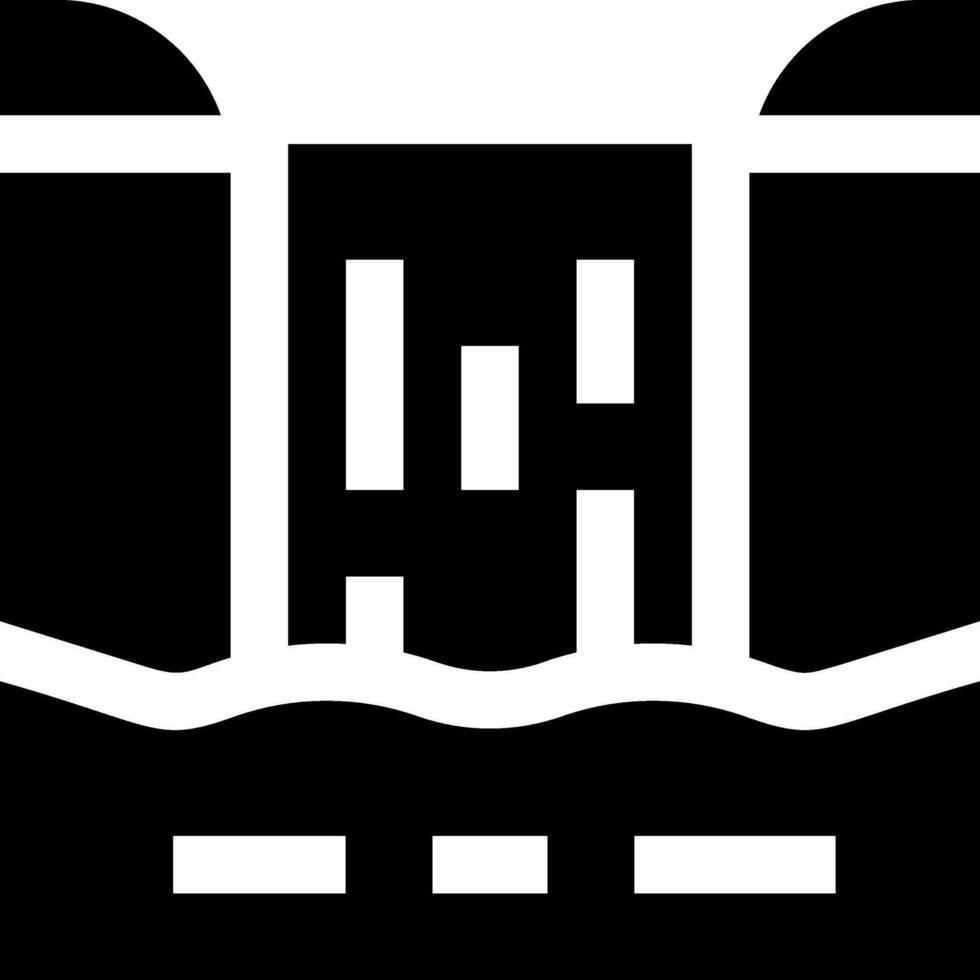 A black and white icon of a boat vector