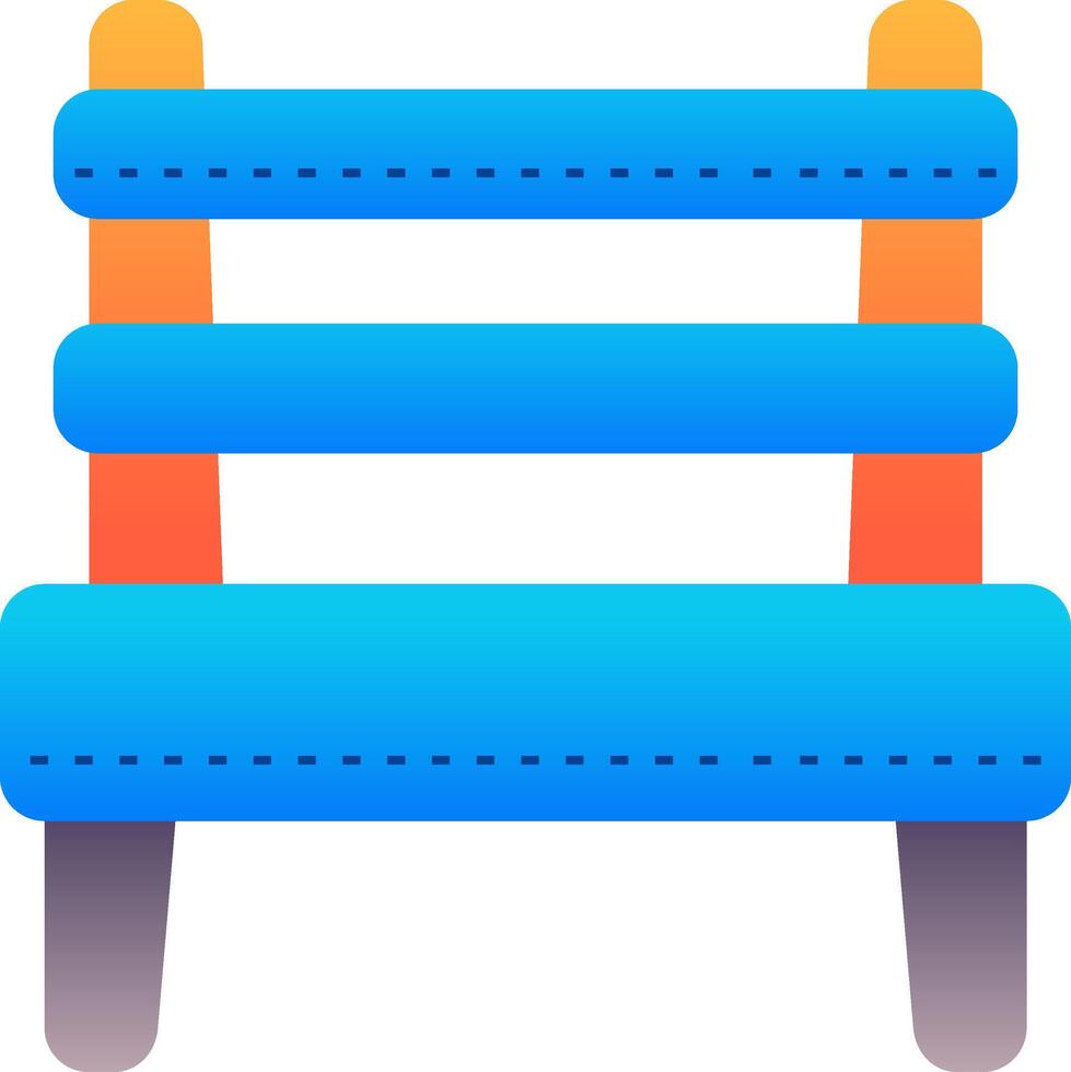 A blue bench with two seats on it vector