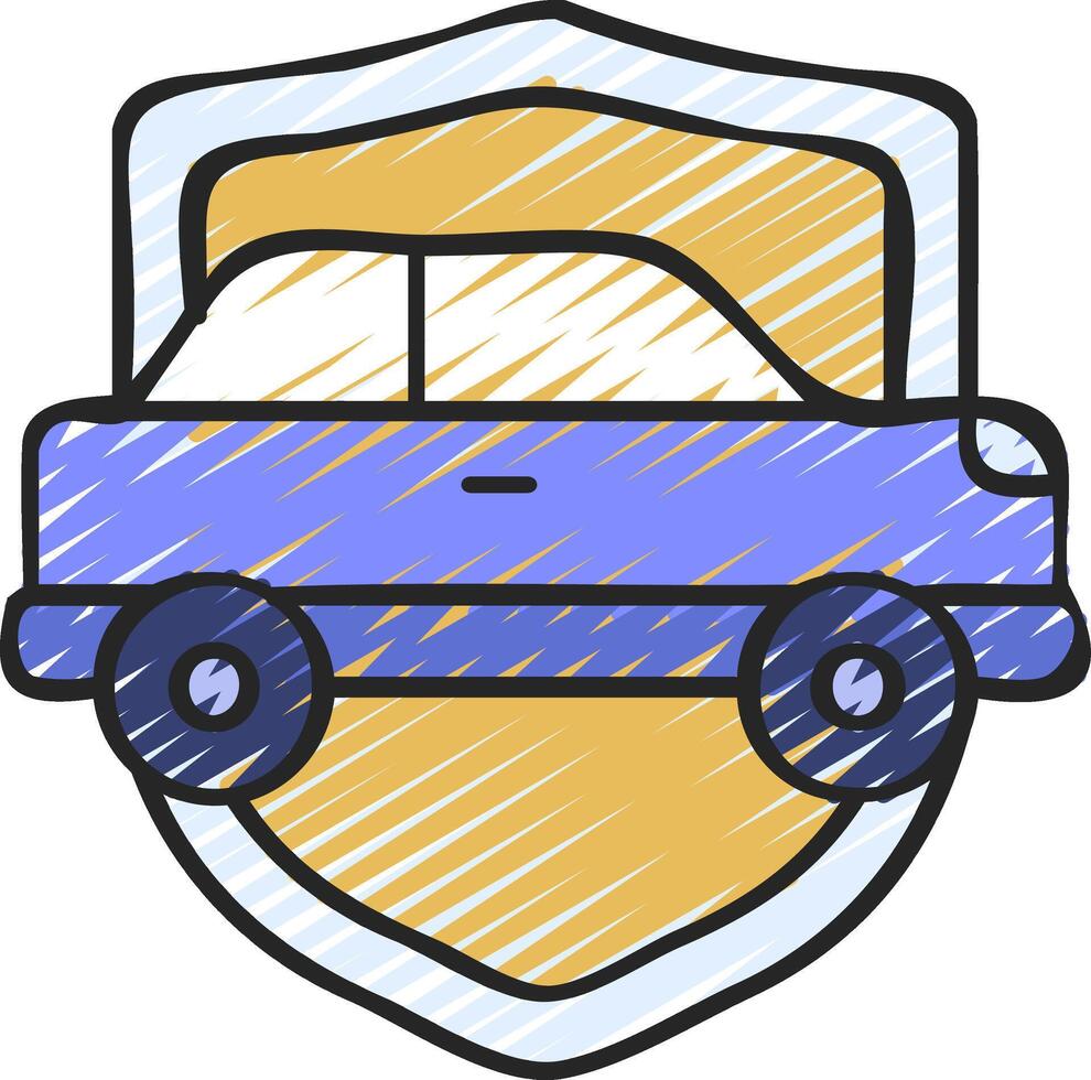 Car icon on a shield illustration design vector