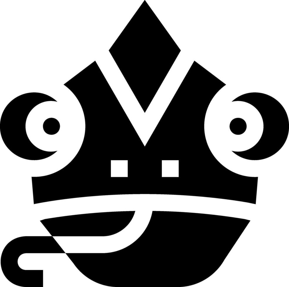 A black and white logo with a lizard face vector