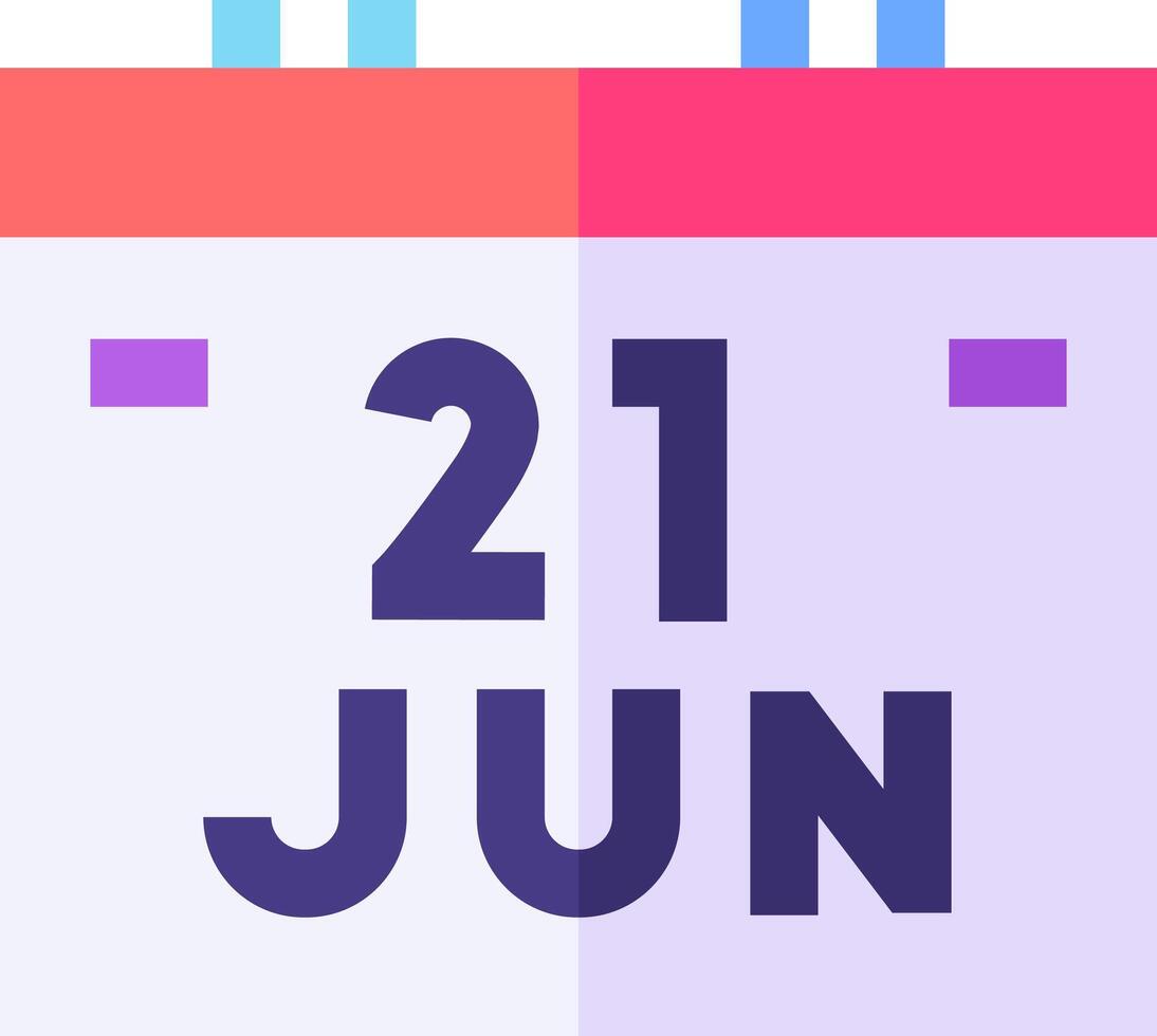 A calendar with the date 21 june 2021 vector