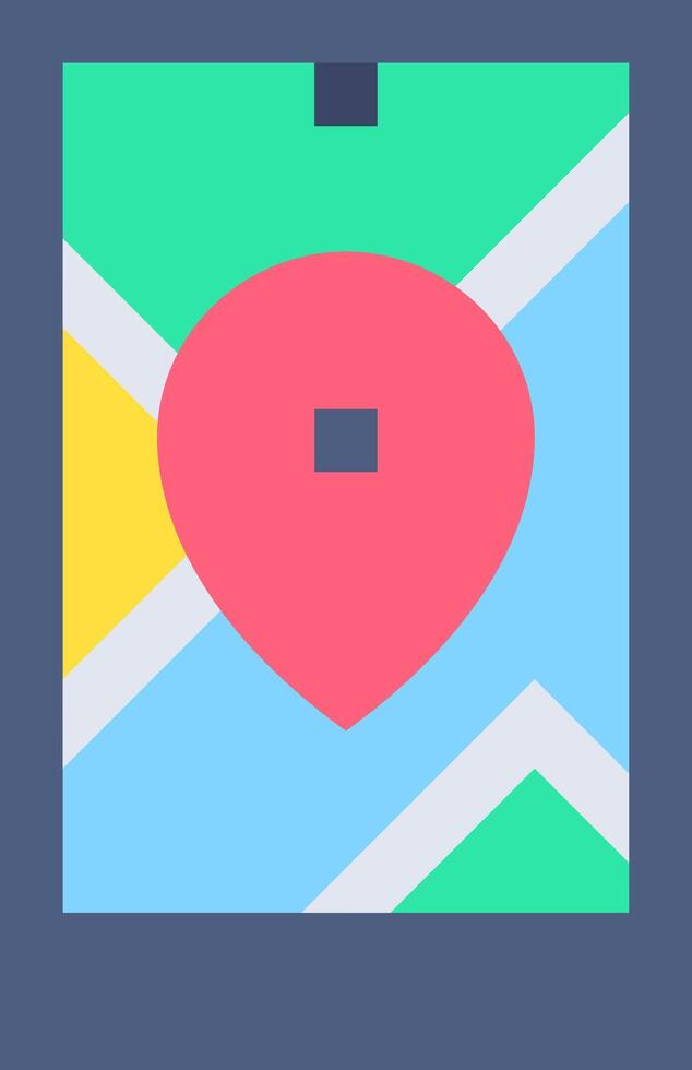 The map icon with a red dot on it vector