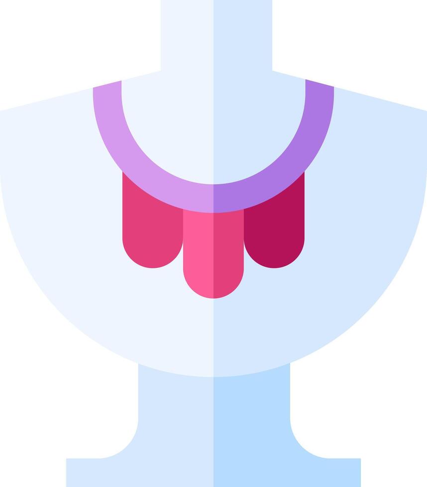 A necklace is shown on a white pedestal vector