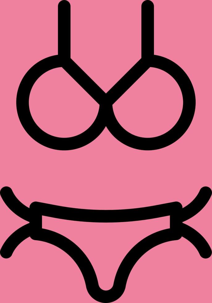 A pink background with a black bra and underwear vector