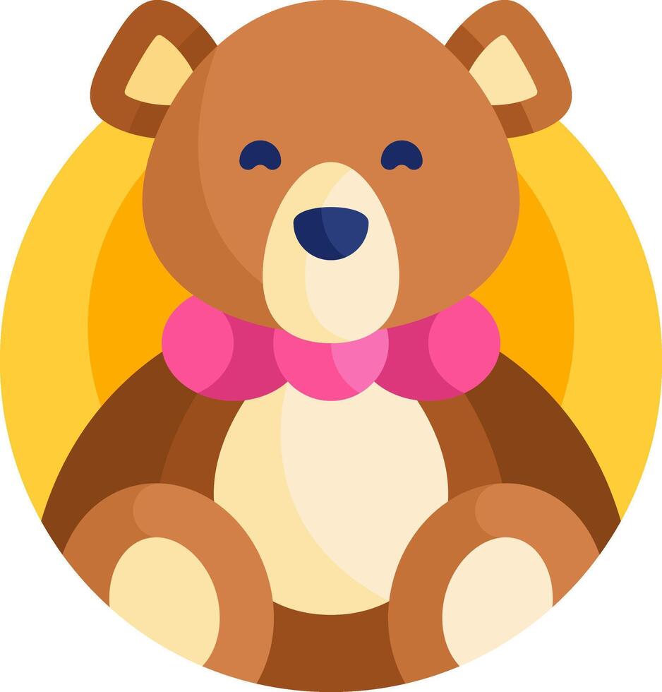 A teddy bear with a pink bow on its head vector