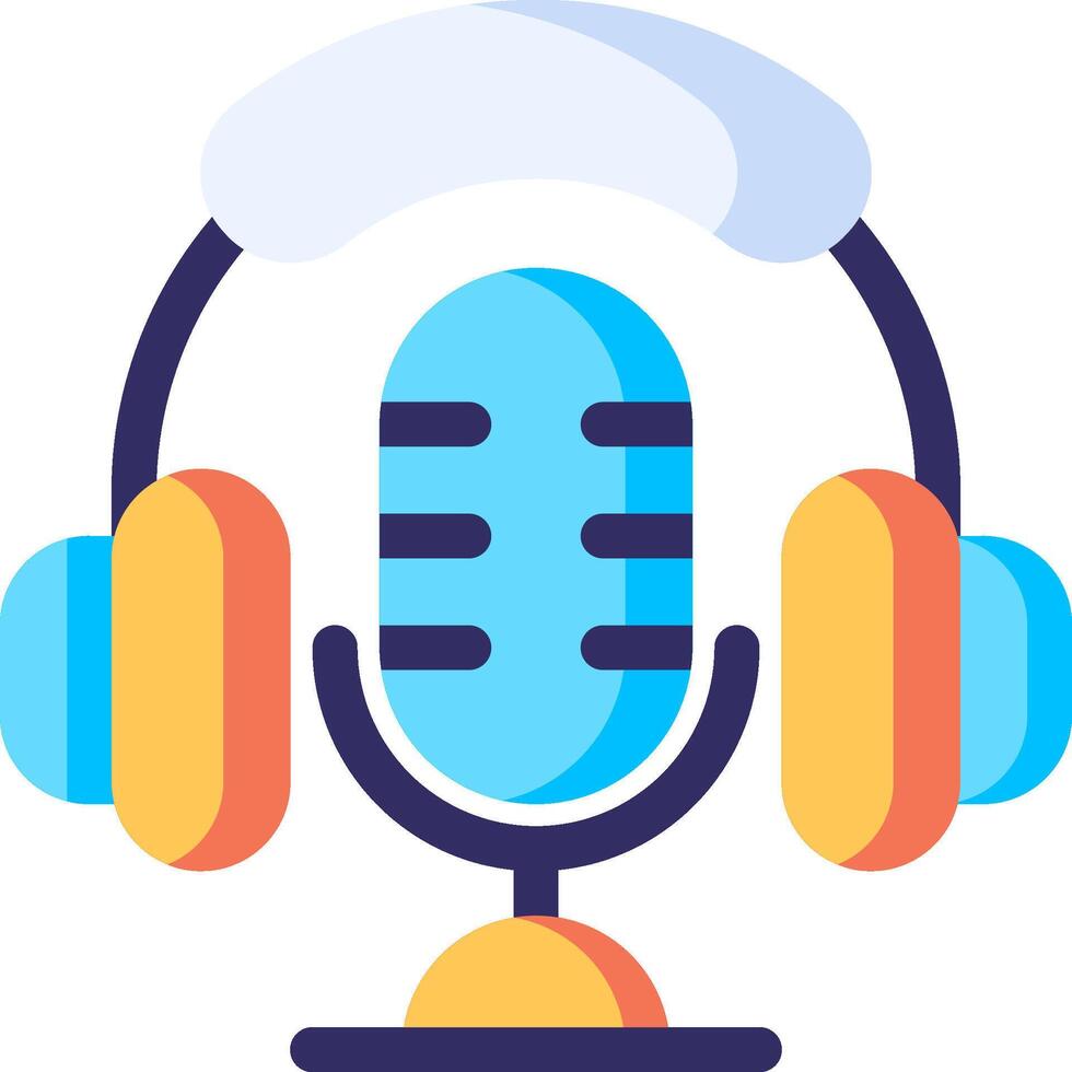 A microphone and headphones on a white background vector