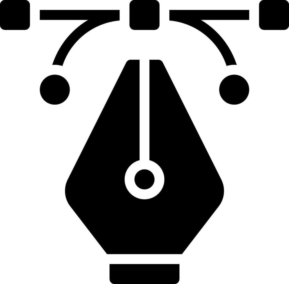 A black and white pen icon on a white background vector