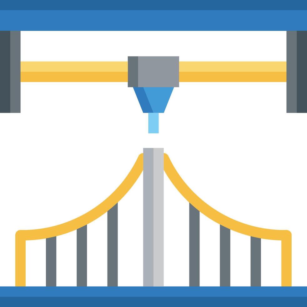 A blue and yellow bridge with a blue and yellow sign vector