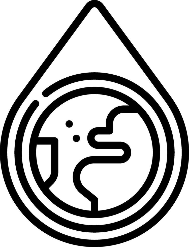 A black and white logo of a drop with a globe inside vector