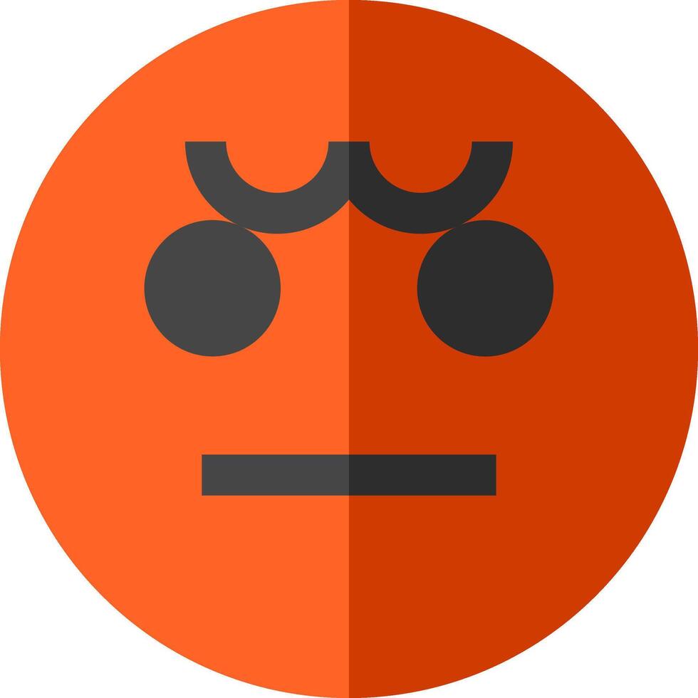 An orange emoticon with a sad face vector