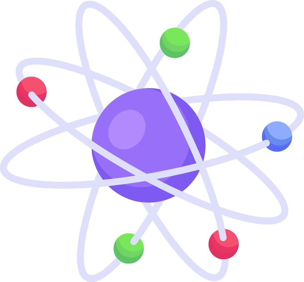 An atom with four spheres on it vector