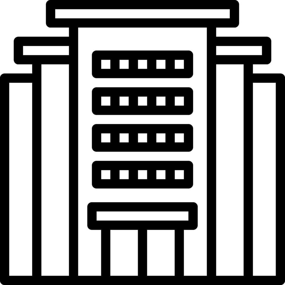 A building with a large window and a sign on it vector