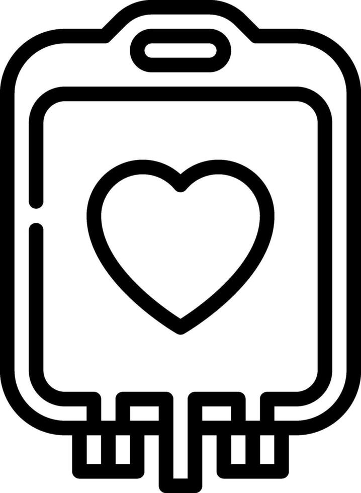 Blood bag icon with heart vector
