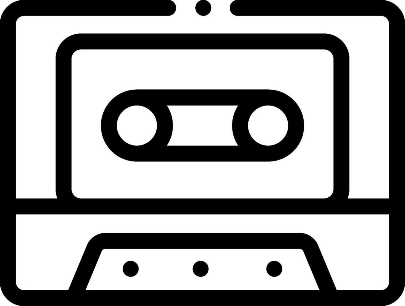 A black and white image of a cassette player vector