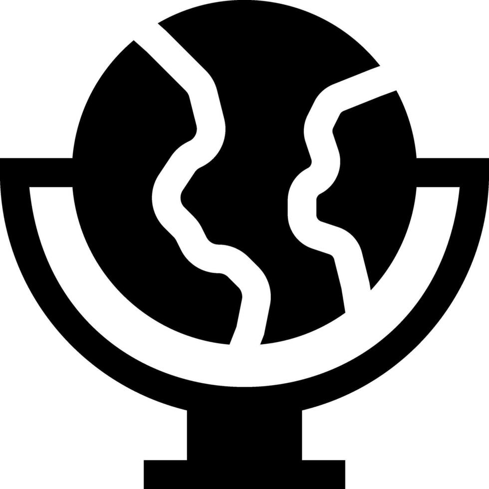 A black and white globe with a crack in it vector
