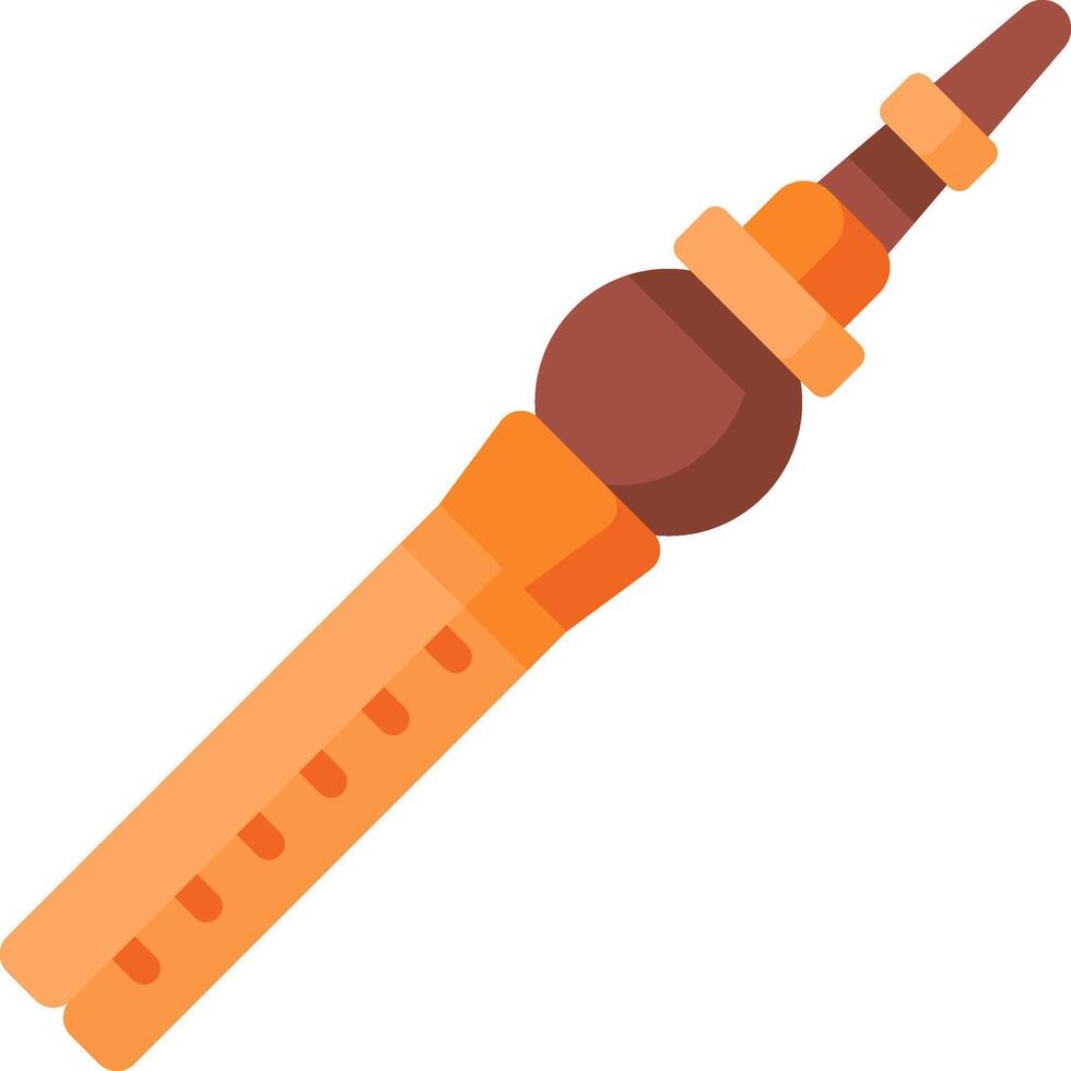 A wooden flute with a wooden handle vector