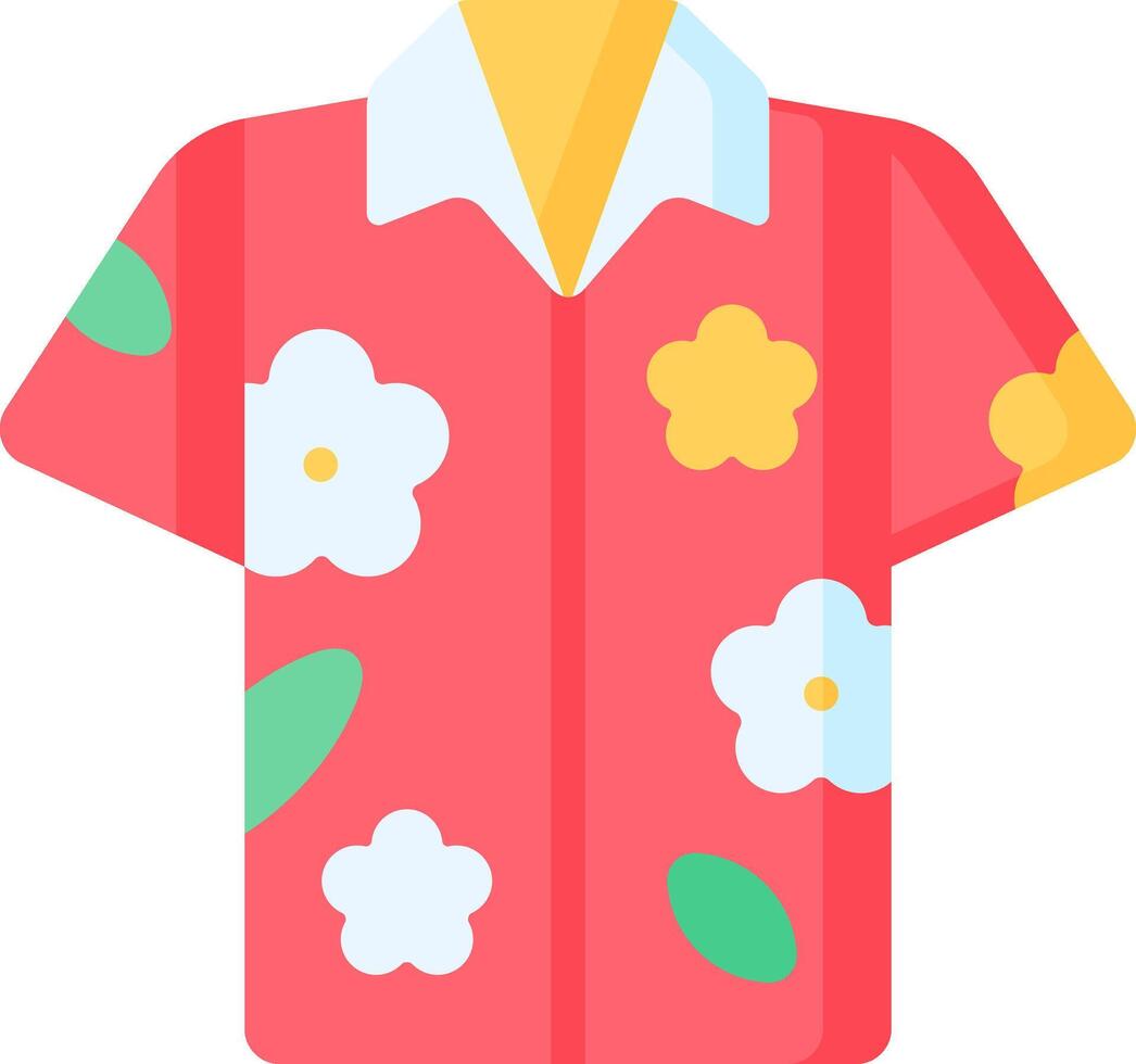 A hawaiian shirt with flowers on it vector