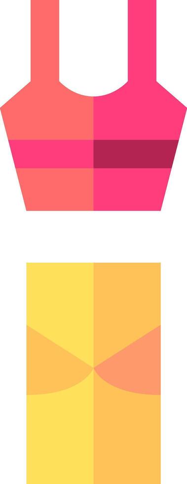 A pink and yellow top with a pink bow vector