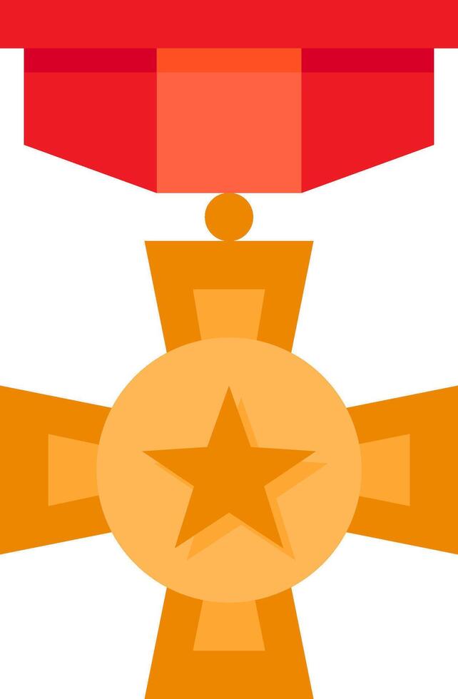 A medal with a star on it vector