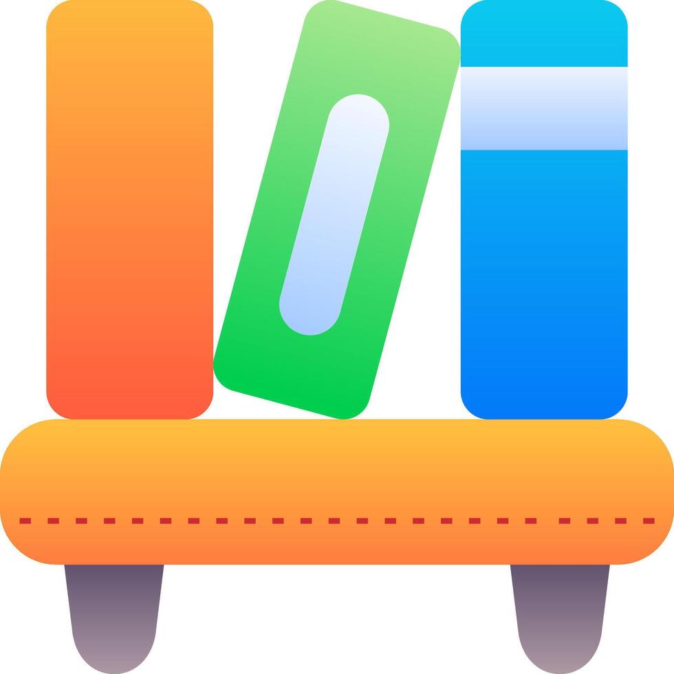 A colorful book on a chair with a book on top vector