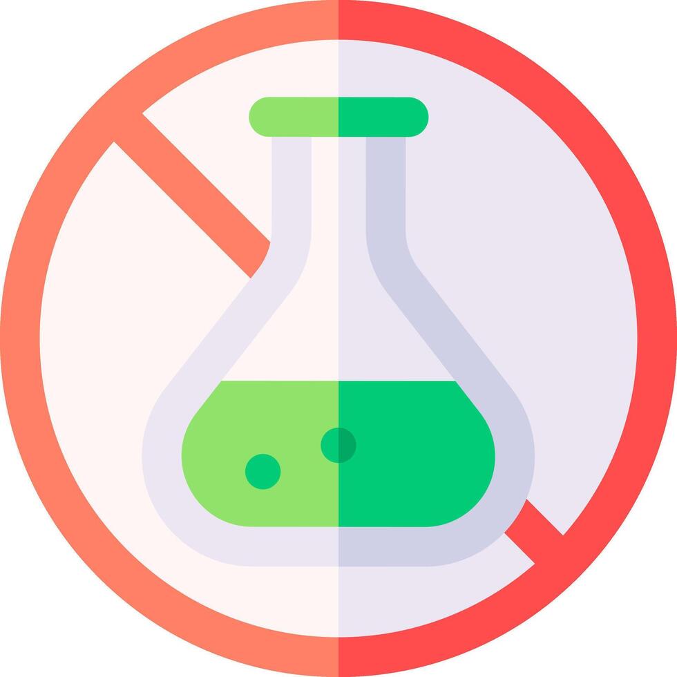 A flat icon of a flask with a green liquid in it vector