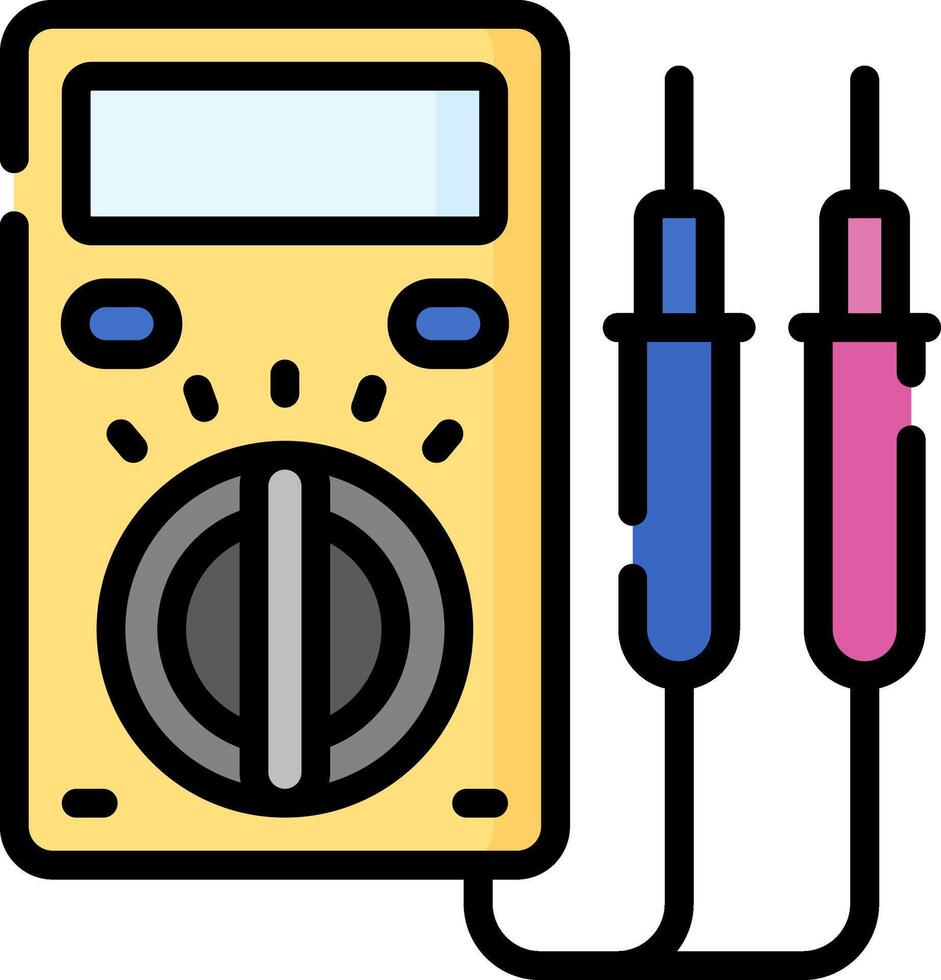 An electrical device with a multimeter and a voltmeter vector