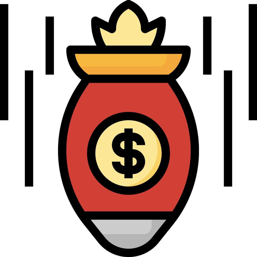 A bomb with a dollar sign on it vector