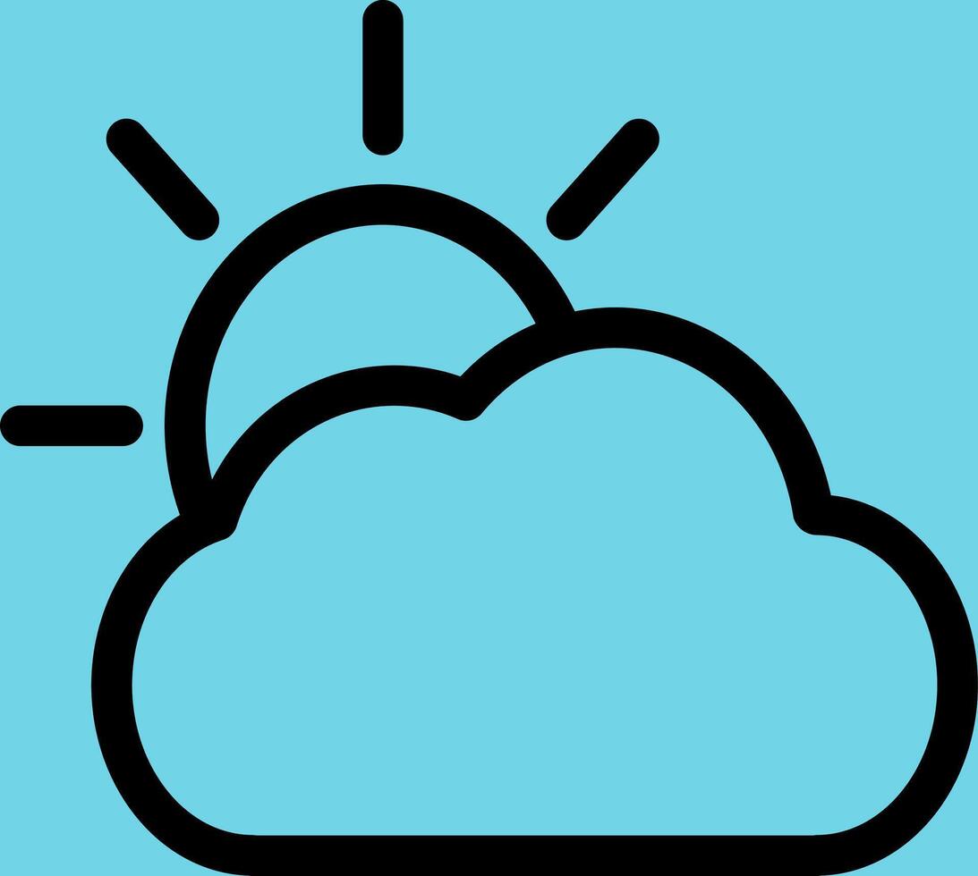 A blue cloud with a sun behind it vector