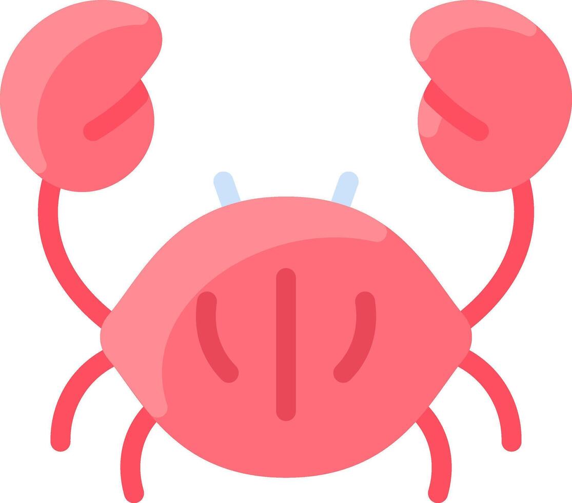 A cartoon crab with two claws on its back vector